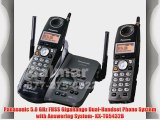 Panasonic 5.8 GHz FHSS GigaRange Dual-Handset Phone System with Answering System- KX-TG5432B