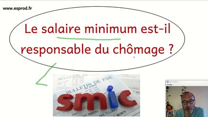 Le salaire minimum est-il responsable du chômage ? Notion d'économie