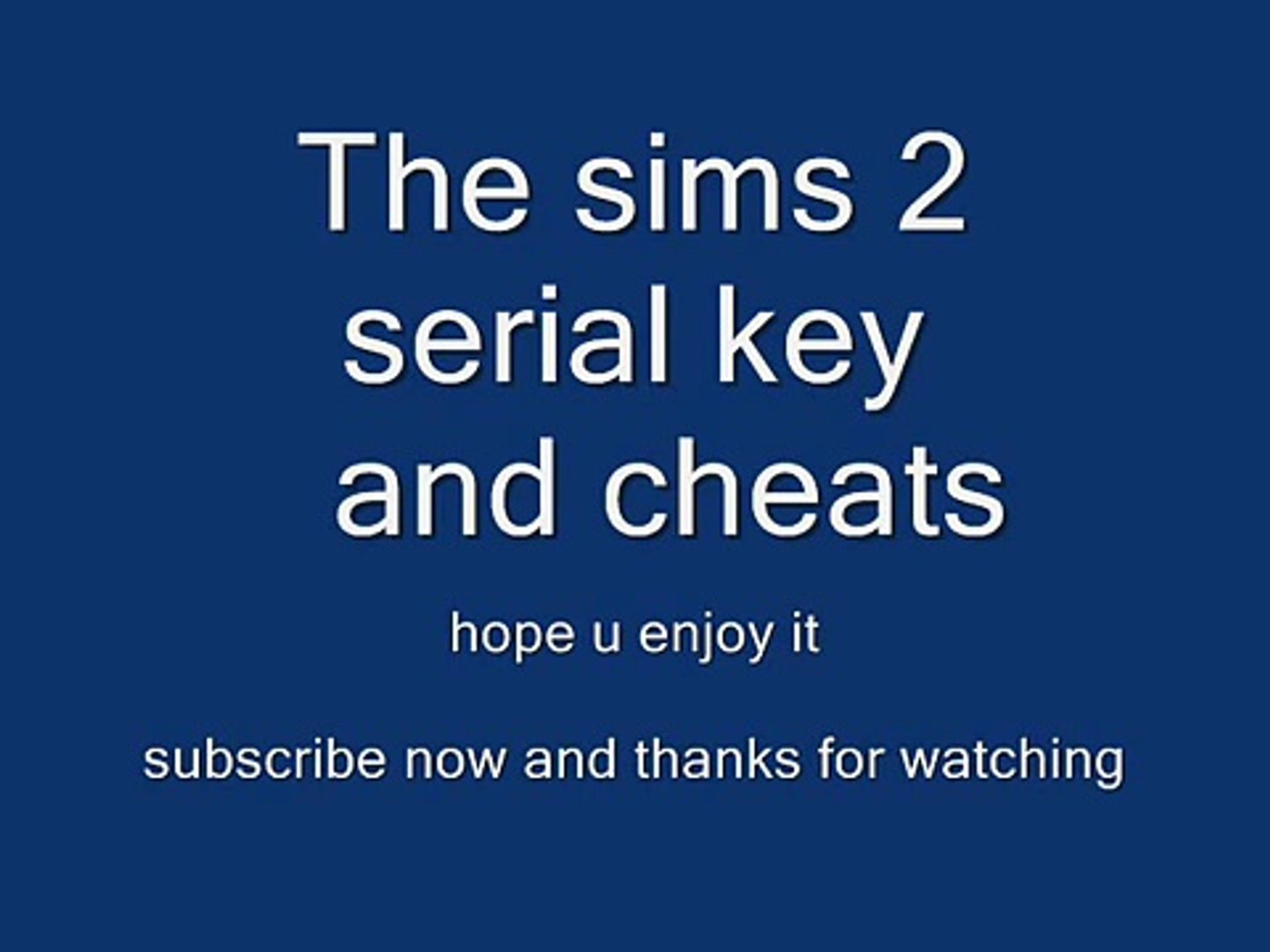 Sims 2 installation code and cheats ( Read Description ) - video