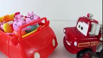 Peppa Pig Picnic Adventure Car with Disney Cars Mater and Disney Cars Toy Lightning McQuee