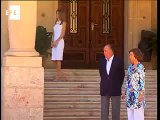 Los reyes de España, junto a Letizia, reciben a Michelle y Sasha Obama