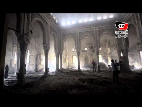 احتراق مسجد رابعة العدوية بعد فض الاعتصام