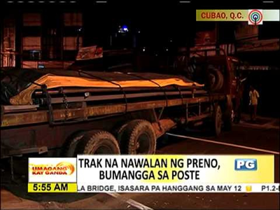 16-wheeler, bumangga sa poste
