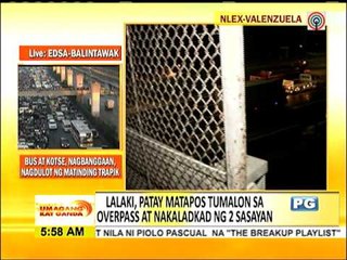 Lalaki tumalon sa overpass, nakaladkad ng 2 sasakyan