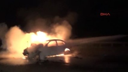 Keşan Takla Atarak Yanan Otomobilin Sürücüsü Ağır Yaralandı