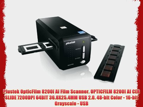 Plustek OpticFilm 8200i Ai Film Scanner. OPTICFILM 8200I AI CLR SLIDE 7200DPI 64BIT 36.8X25.4MM