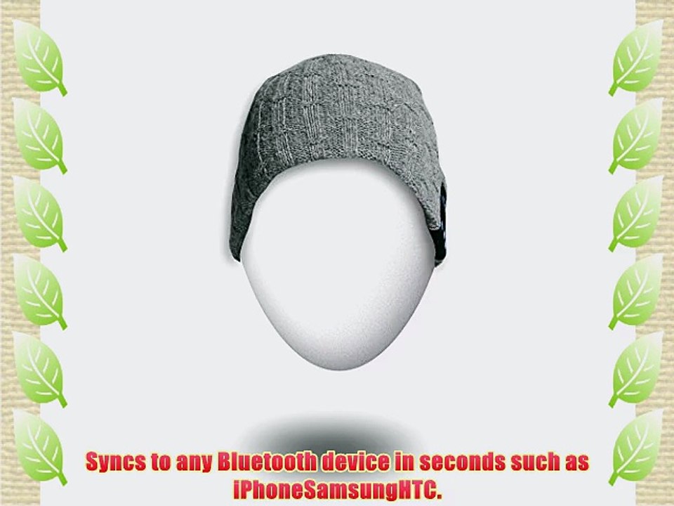 Rotibox Winter Comfy Bluetooth Beanie Hat Wireless Headset Speakers Mic Hands Free Grey