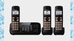 Panasonic KX-TG4743B DECT 6.0 Cordless Phone with Answering System Black 3 Handsets