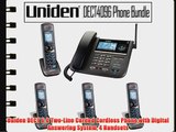 Uniden DECT 6.0 Two-Line Corded Cordless Phonewith Digital Answering System 4 Handsets