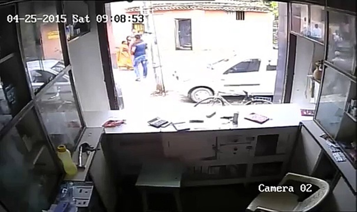Nepal Earthquake caught on CCTV Footage