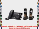 Panasonic 2-Line DECT 6.0 Expandable Digital Corded/Cordless Answering System with 2 Handsets