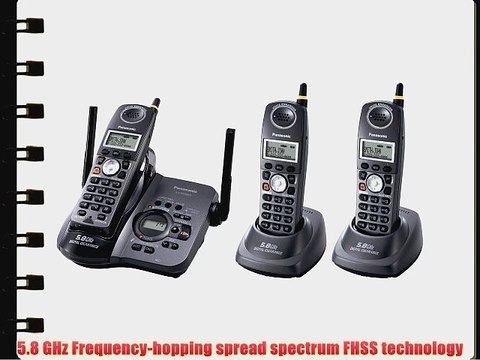 Panasonic KX-TG5653B 5.8 GHz FHSS GigaRange Digital Cordless Answering System with Three Handsets