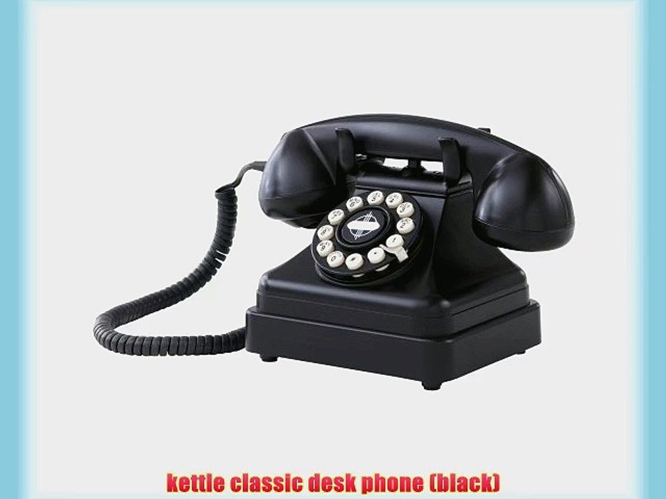 Crosley CR62-BK Kettle Classic Desk Phone with Push Button Technology (Black)