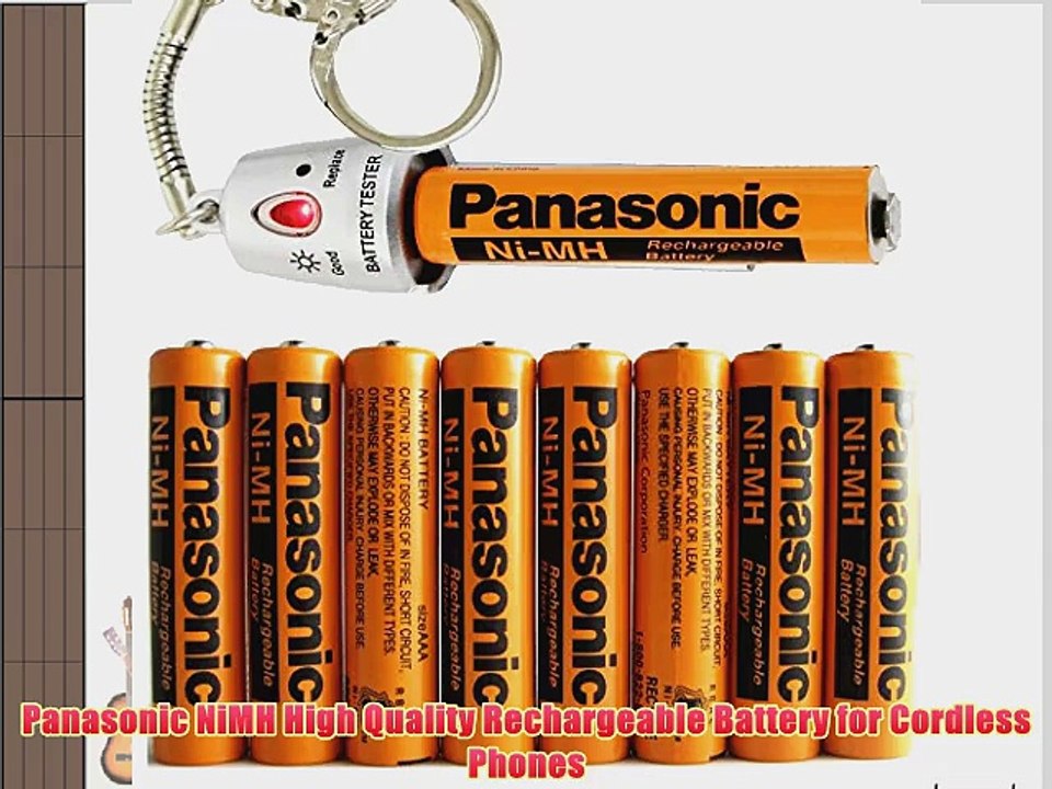 8 Pack Panasonic NiMH AAA 1.2v 700mAh Rechargeable Battery for Cordless Phones Includes A Battery