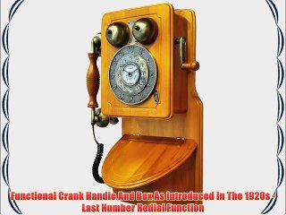 Pyle PRT45 Retro Antique Country Wall Phone - Retail Packaging - Wood