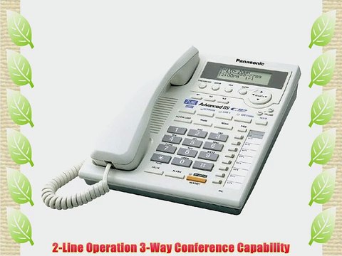 Panasonic KX-TS3282W 2-Line Corded Phone with Caller ID and Intercom White
