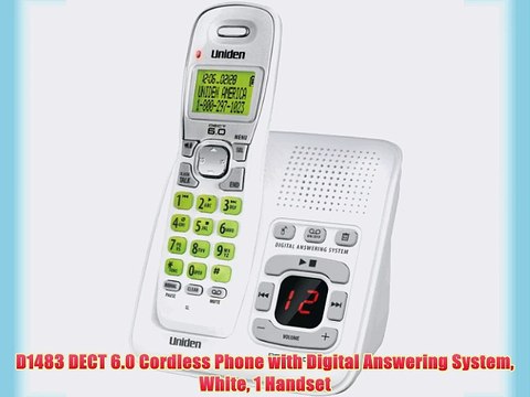 D1483 DECT 6.0 Cordless Phone with Digital Answering System White 1 Handset
