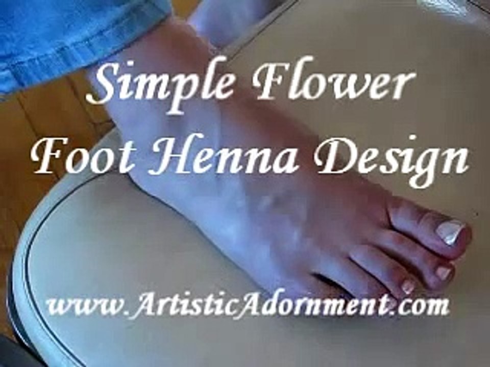 Simple Easy Mehndi Henna Foot Design - Flower and Vines
