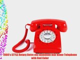 1960's STYLE Rotary Retro old fashioned Dial Home Telephone with Red Color