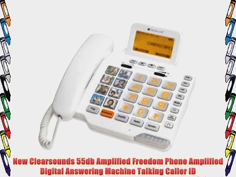 New Clearsounds 55db Amplified Freedom Phone Amplified Digital Answering Machine Talking Caller