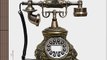 Bronze Retro Vintage Antique Style Push Button Dial Desk Telephone Phone Home Living Room Decor