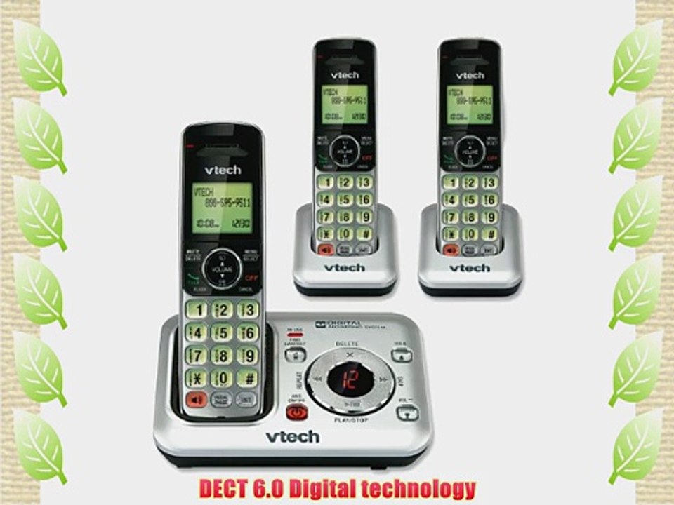 VTech CS6429-3 DECT 6.0 Expandable Cordless Phone with Answering System and Caller ID/Call