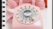 ElecBank Classic 1960's Design ROTARY Retro Rotary Dial Bell Desk Telephone -Pink
