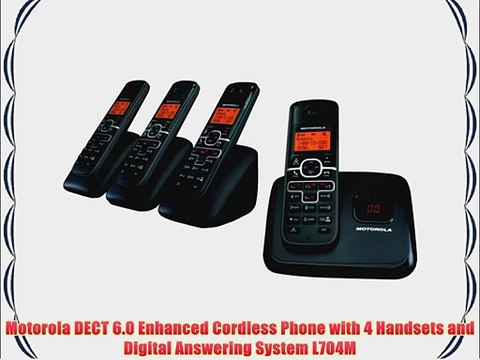 Motorola DECT 6.0 Enhanced Cordless Phone with 4 Handsets and Digital Answering System L704M