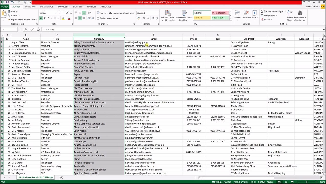Fresh Business Emailing Database for UK
