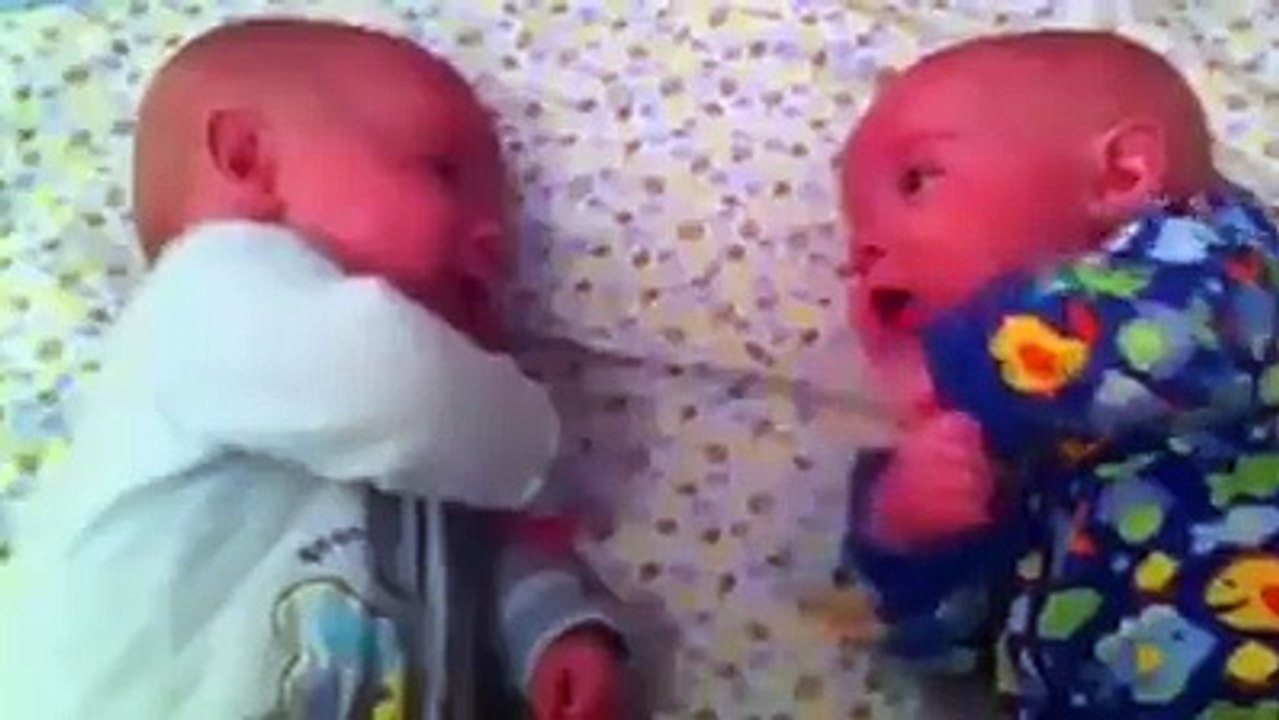 Twin babies get some alone time.