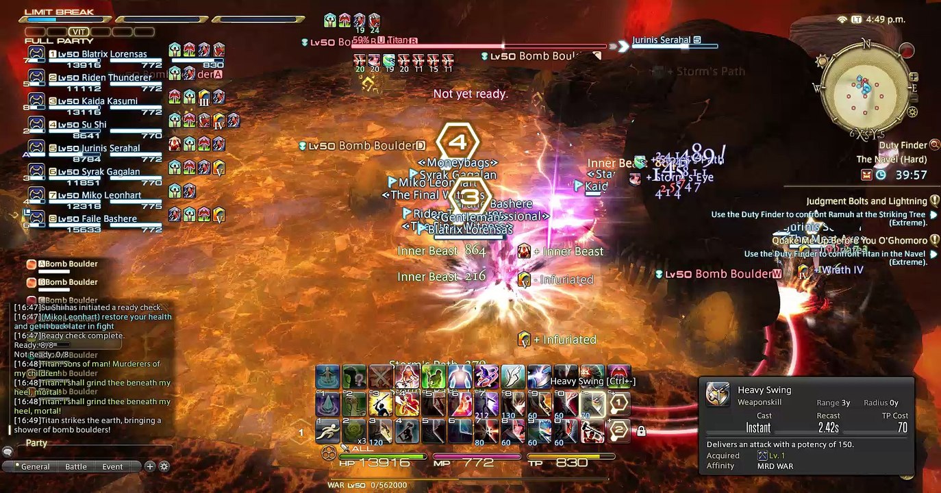 FF14 Titan Hard Mode Full Warrior Group