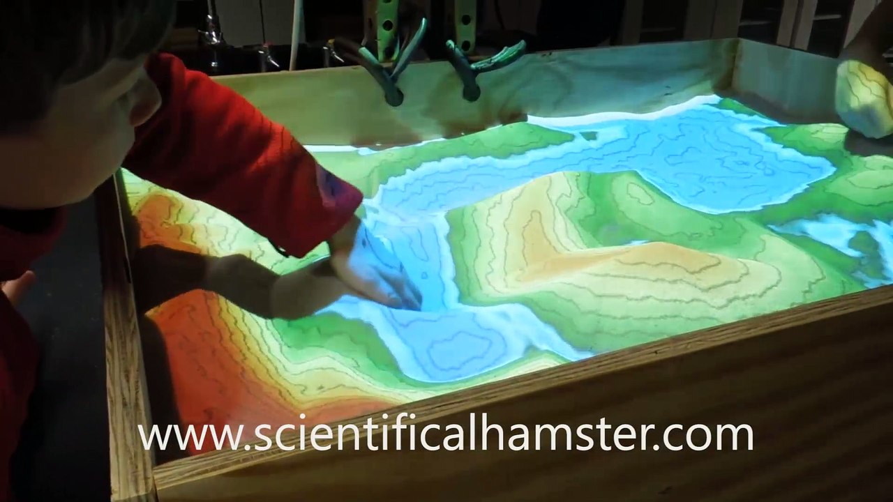 Augmented Reality Sandbox - realtime topographic contour line generation