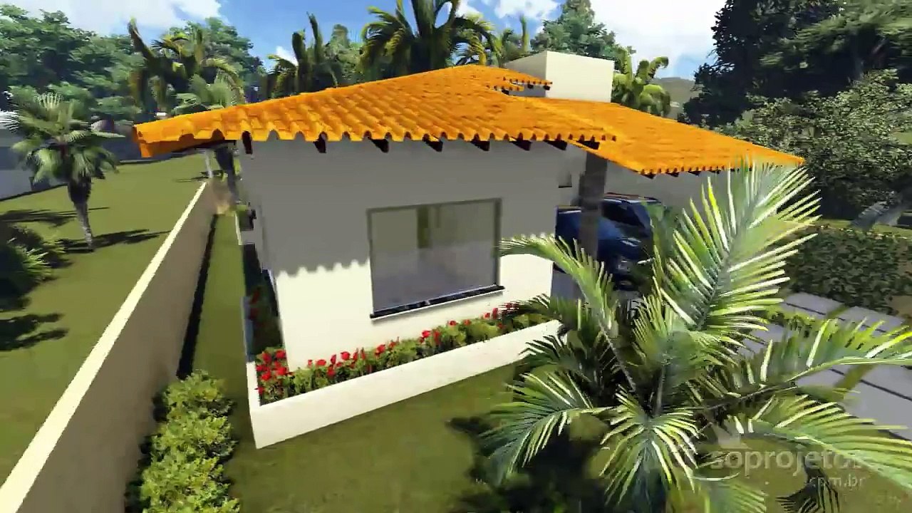 Plantas de casas - Térrea com 3 quartos e varanda gourmet - Cód. 104  - Soprojetos.com.br