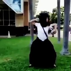 Japanese girl trying to dance