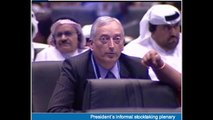 Lord Monckton at Doha climate talks pretending to be Myanmar, He was later ejected