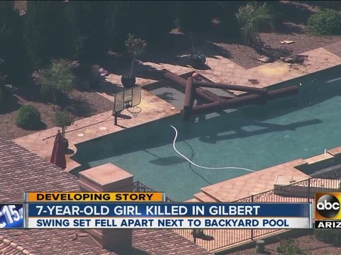 7-year-old girl killed, 14-year-old injured in backyard swing accident