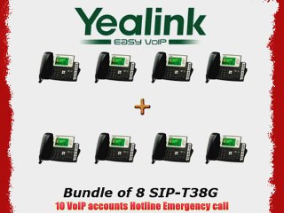 Yealink SIP-T38G - Bundle of 8 Gigabit Color IP Phone SIP-T38G
