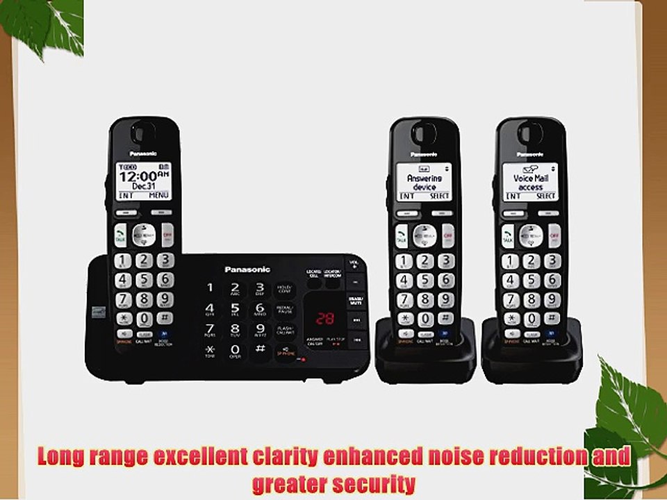 Panasonic KX-TGE243B DECT 6.0 Expandable Digital Cordless Answering System 3 Handsets