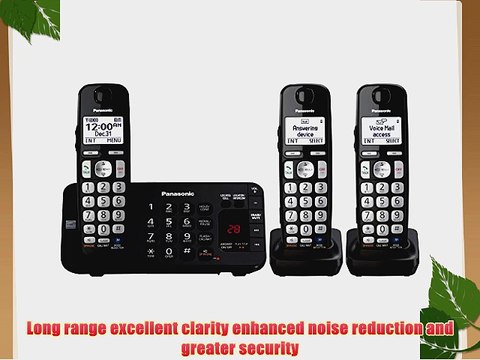 Panasonic KX-TGE243B DECT 6.0 Expandable Digital Cordless Answering System 3 Handsets