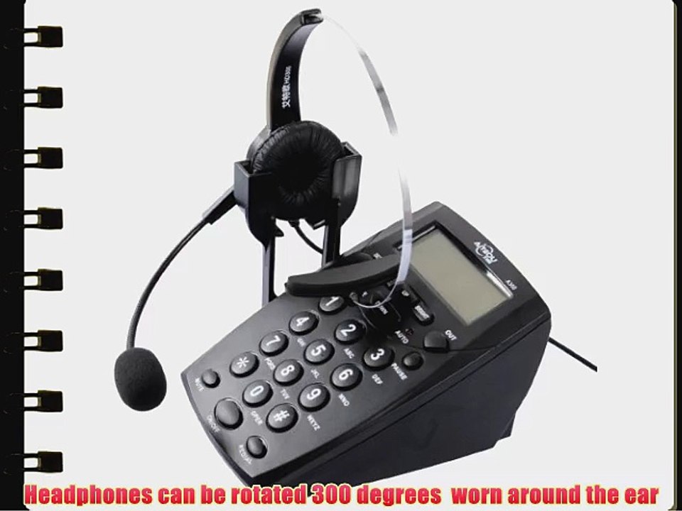 Okeler Monaural Leather Ear Pads Headset Headphone LCD Display Multi-function Tone Dial Key