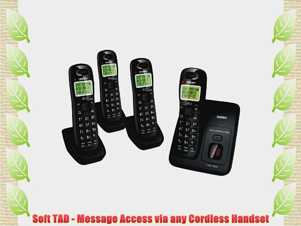 Uniden D1384-4B DECT 4-Handset Cordless Phone System with Answering System