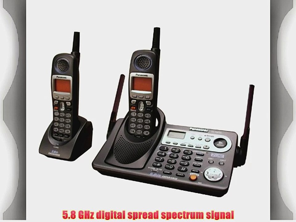 Panasonic KX-TG6502B 5.8 GHz DSS Expandable 2-Line Cordless Phone with Dual Handsets (Black)