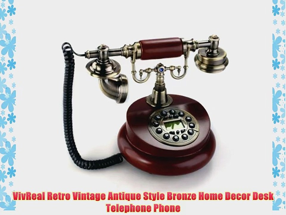 VivReal Retro Vintage Antique Style Bronze Home Decor Desk Telephone Phone