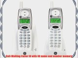 GE Cordless 2.4 GHz 27831GE2 Phone with Dual Handsets and Call Waiting Caller ID - White