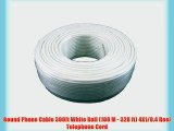 Round Phone Cable 300ft White Roll (100 M - 328 ft) 4X1/0.4 Reel Telephone Cord