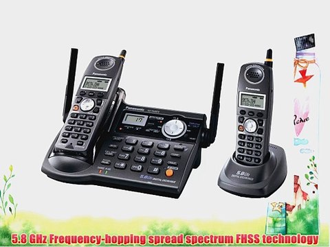 Panasonic KX-TG5672B 5.8 GHz FHSS GigaRange Digital Cordless Answering System with Dual Handsets