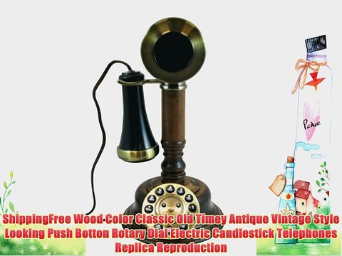 ShippingFree Wood Color Classic Old Timey Antique Vintage Style Looking Push Botton Rotary