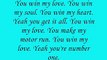 Shania Twain- You win my love lyrics