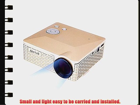 Aketek? Multimedia USB AV HDMI VGA Home Theater LED Digital Video Game Pico Mini Projector(Gold)
