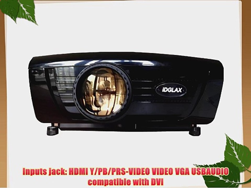 iDGLAX HDMI 720p Video Projector (Native 1280 x 768) 1080p HD Compatible for Home Theater Movie